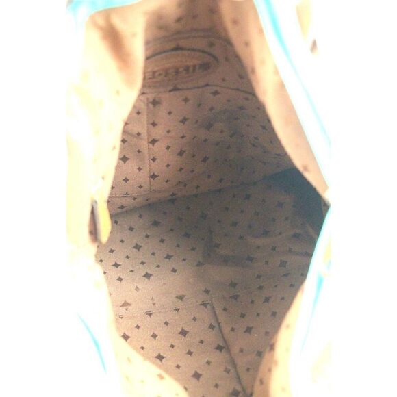 Fossil AQUA GREEN GENUINE LEATHER CONVERTIBLE TAN TOP HANDLE SHOULDER BAG TOTE - Picture 9 of 14